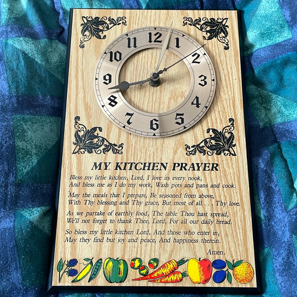My Kitchen Prayer Wall Plaque Clock Home Decor